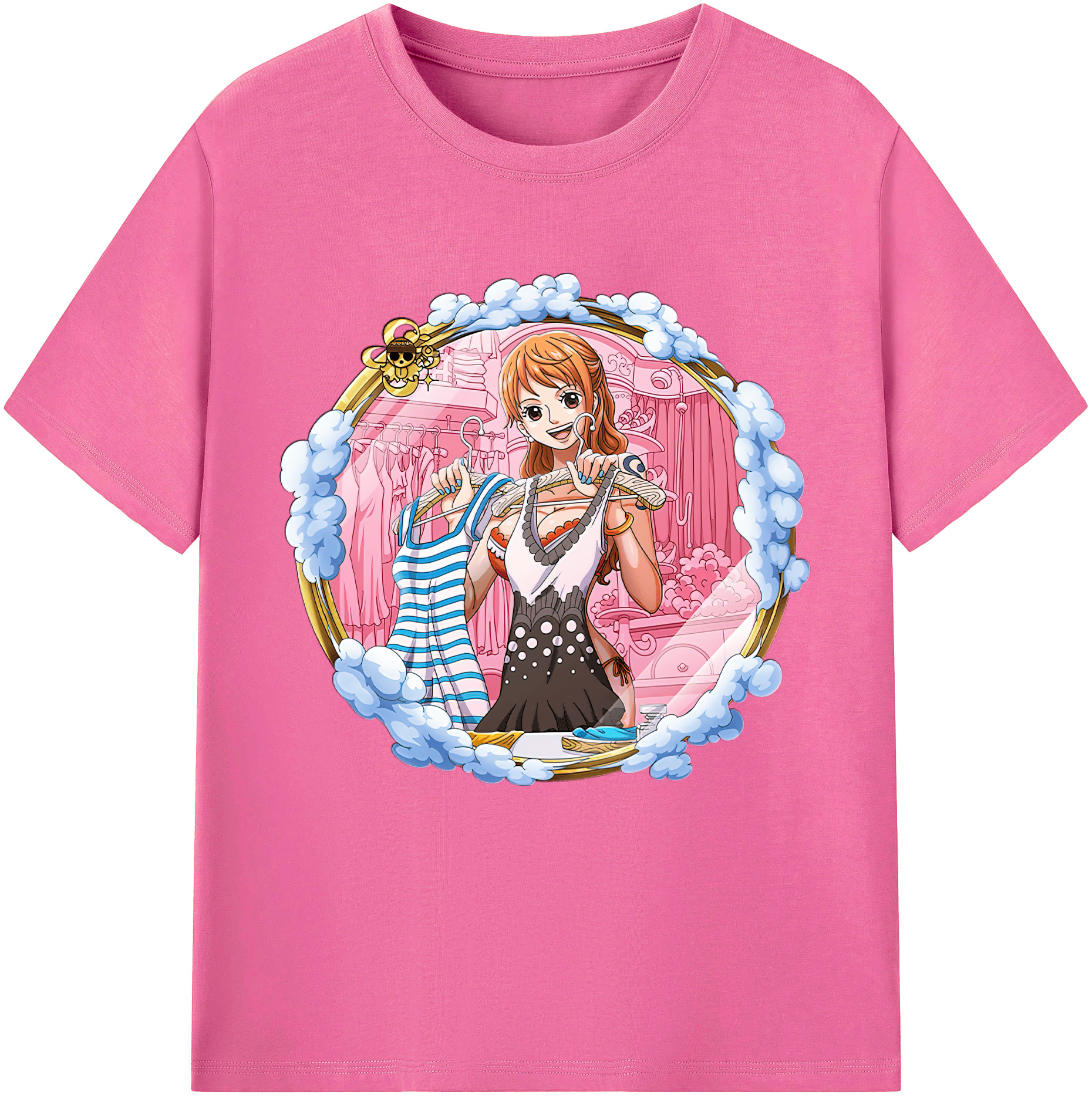 （画像用） ワンピース ナミ ONE PIECE Nami レディースカジュアルプリントTシャツ（綿100％）